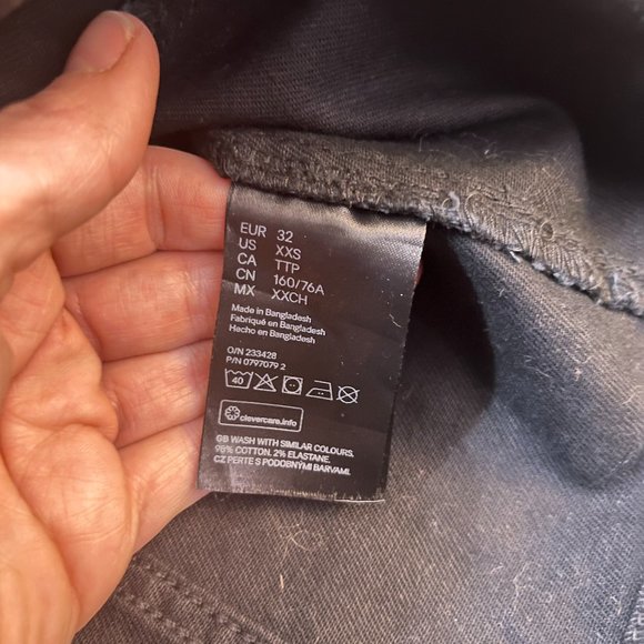 NWOT Divided H&M XXS Black Denim Button Up Short Sheath Dress Stretch & Fitted - Picture 10 of 11